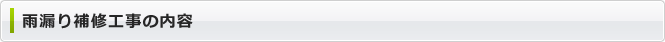 雨漏り補修工事の内容